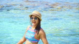 Swimming crystal clear Caribbean waters