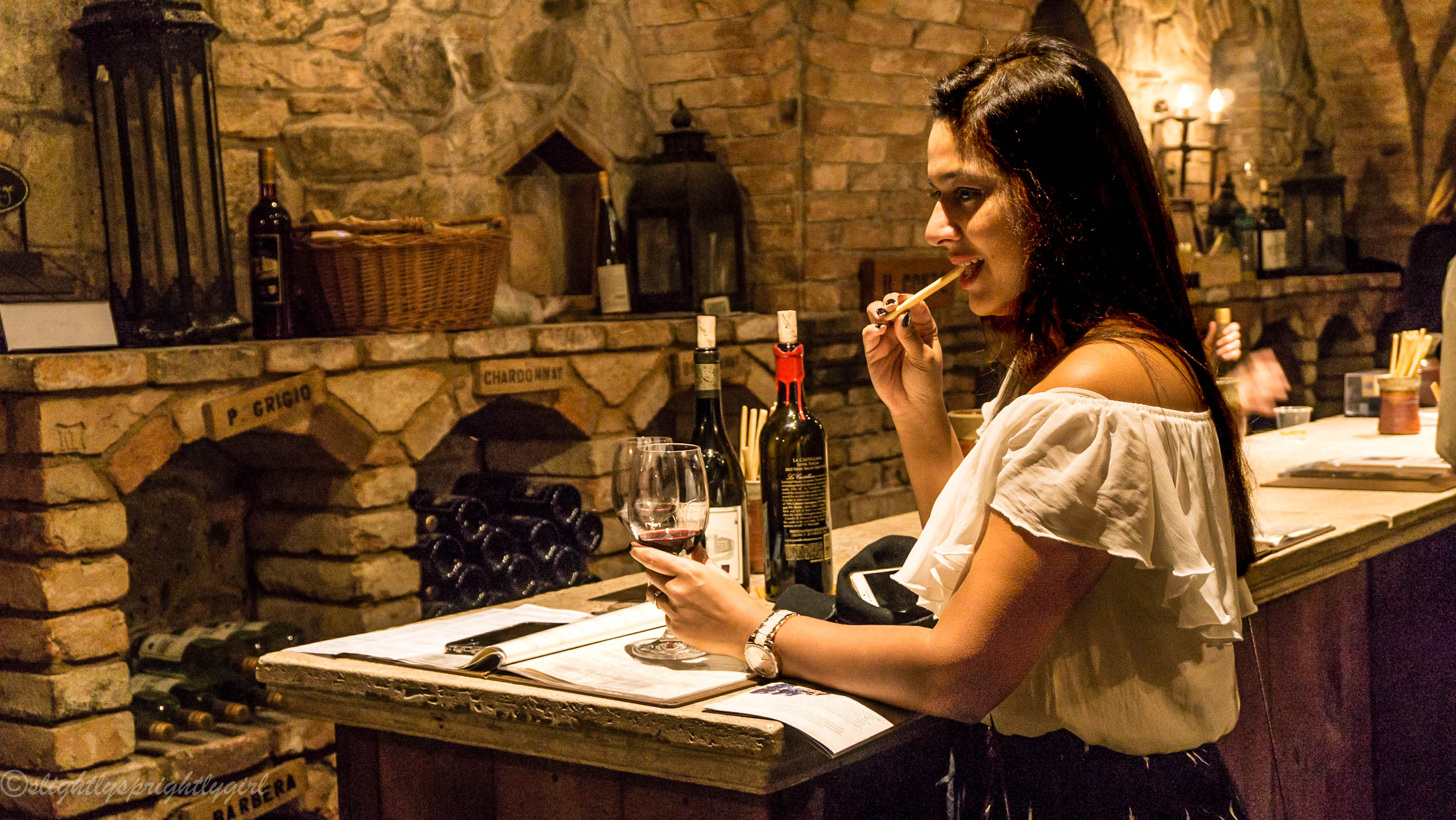 Drinking wine at Napa