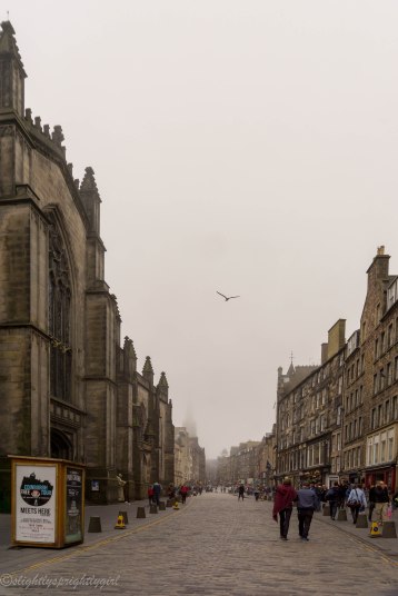 Foggy morning in Edinburgh street