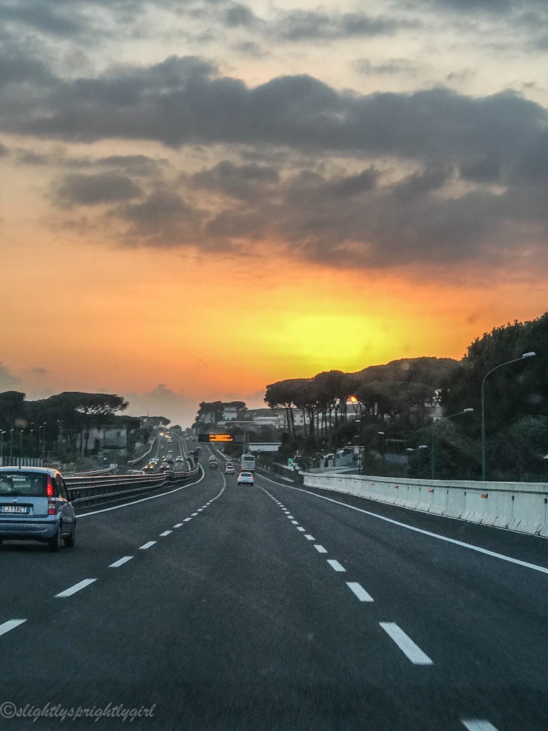 Sunset on our way back